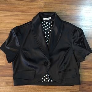 Satin Cropped Blazer